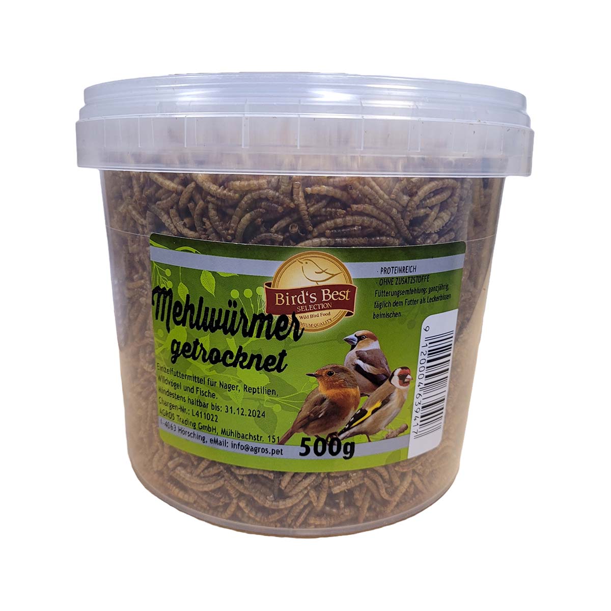 Birds Best sušené moučné červy v kbelíku 500g