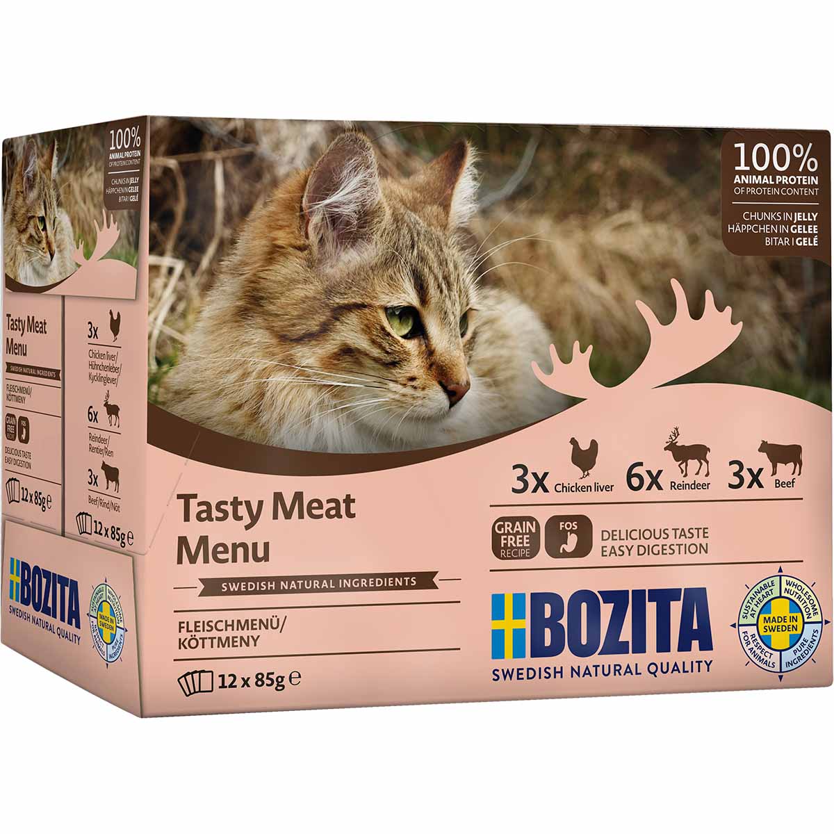 Bozita Pouch kousky v želé, multibox, 12 × 85 g