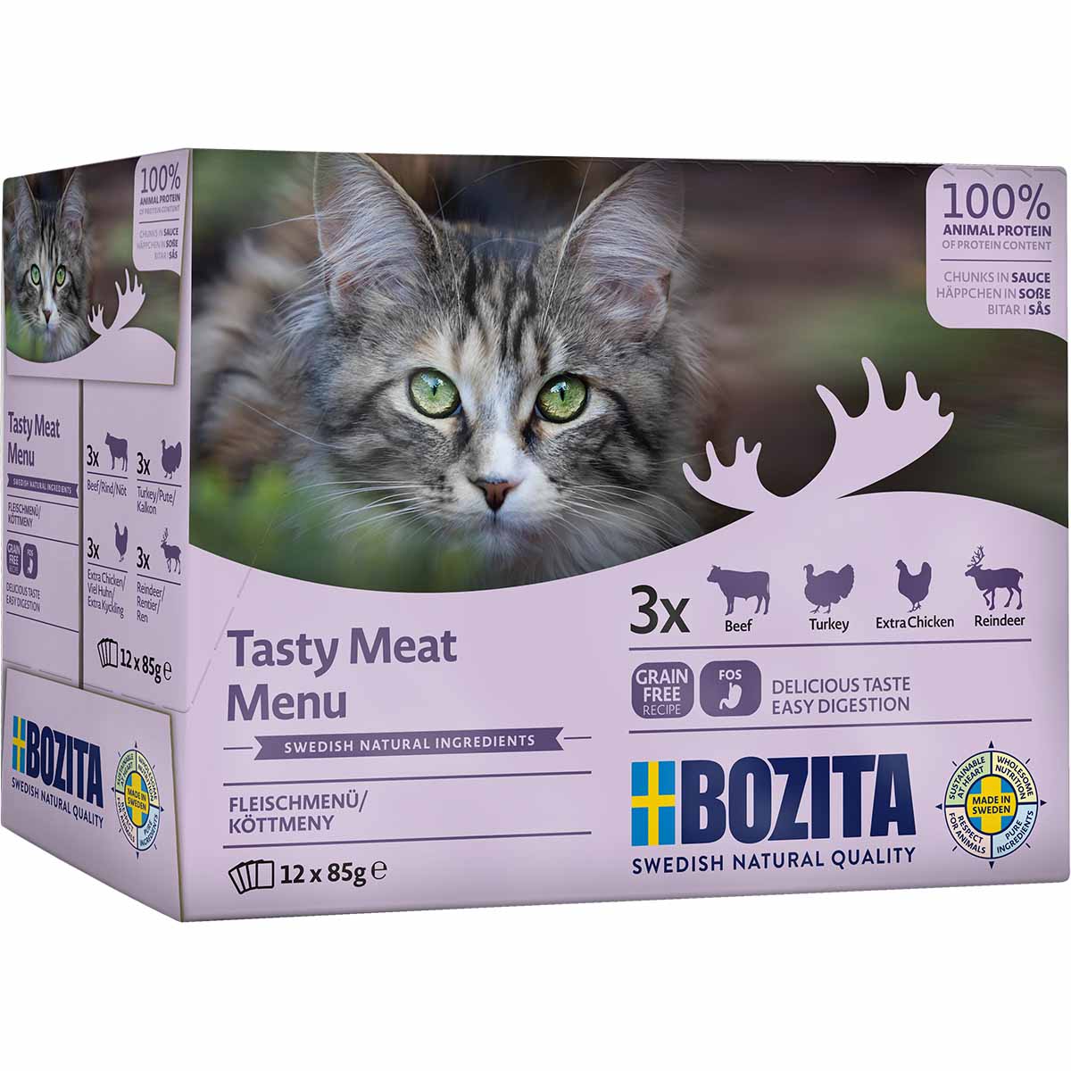 Bozita Pouch multibox kousky masa v omáčce, 12 × 85 g