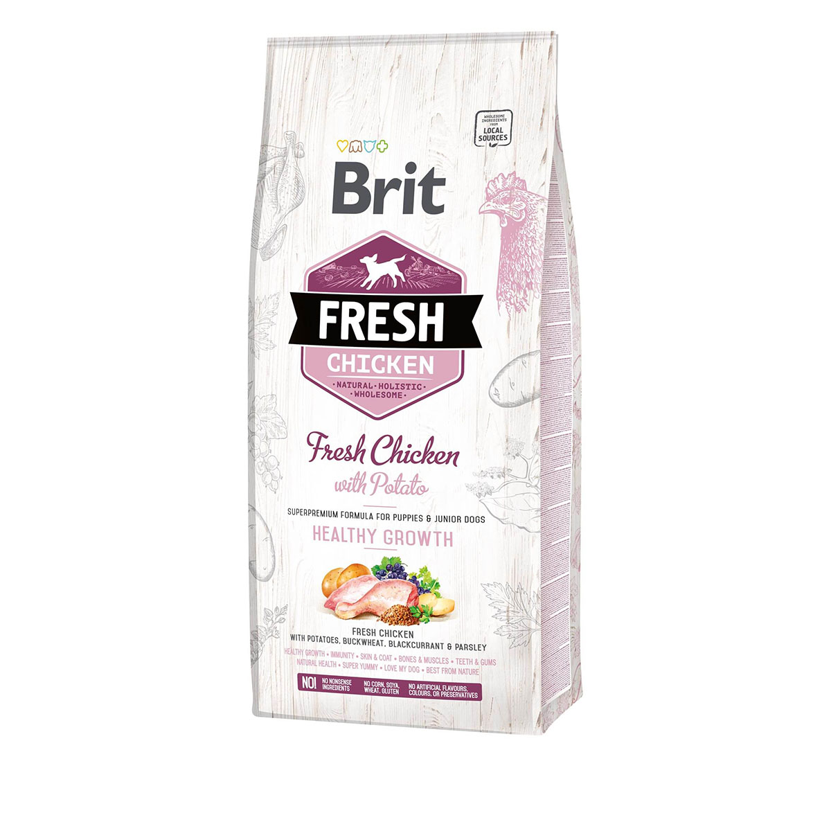 Brit Fresh Dog – Puppy &amp; Junior – kuře – Healthy Growth