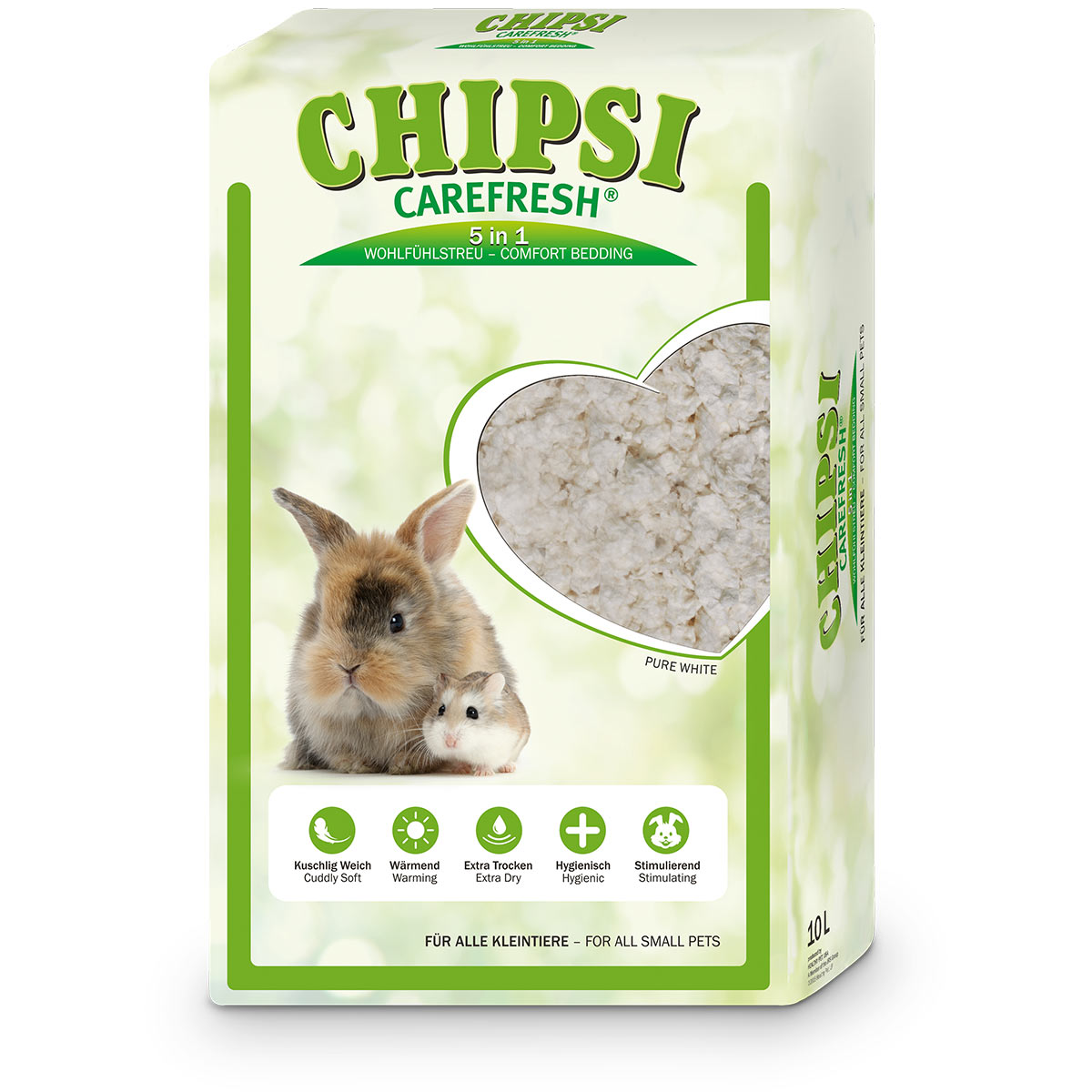 Chipsi Carefresh Pure White podestýlka pro malá zvířata, 10 l