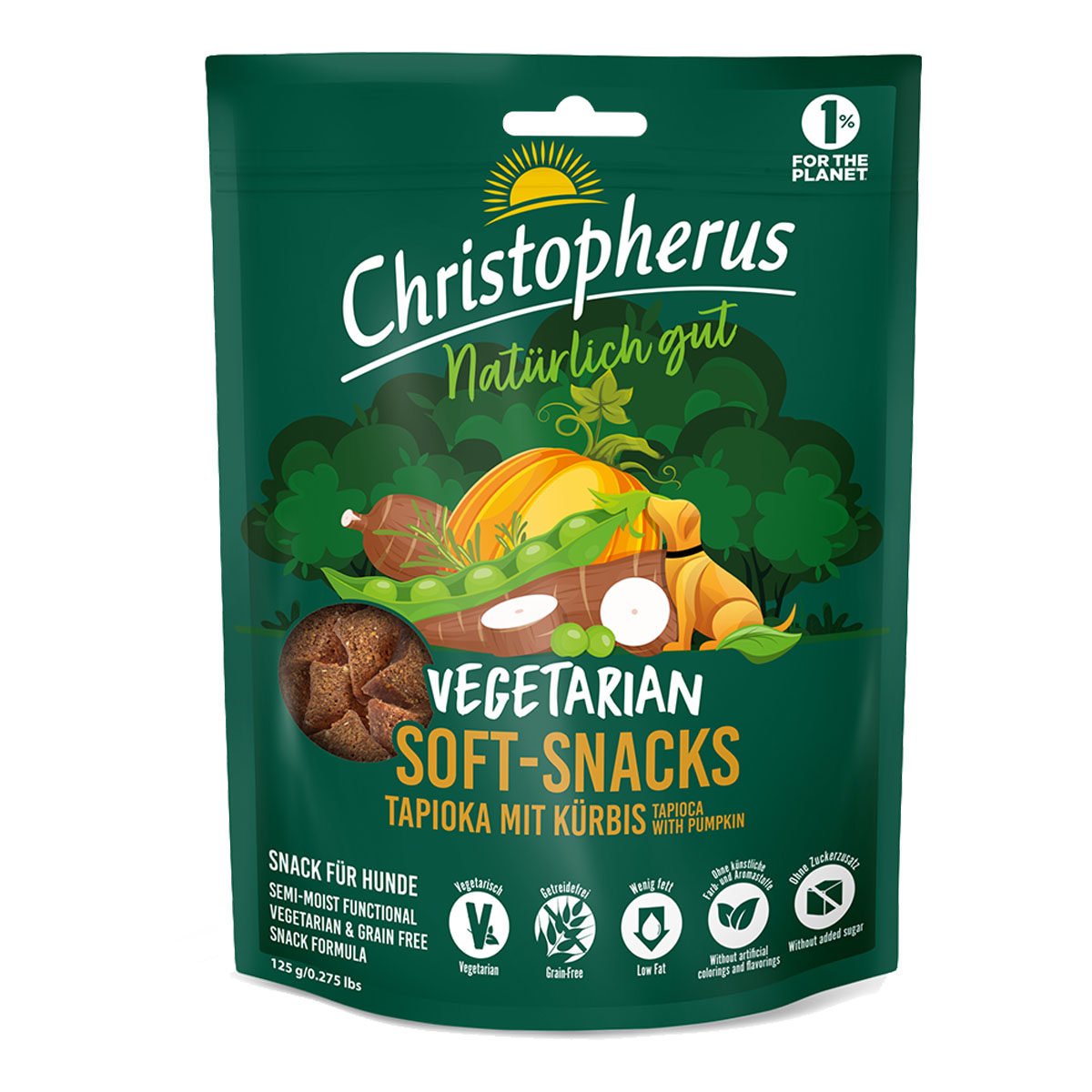 Christopherus Vegetarian – Soft Snack – tapioka s dýní 125 g