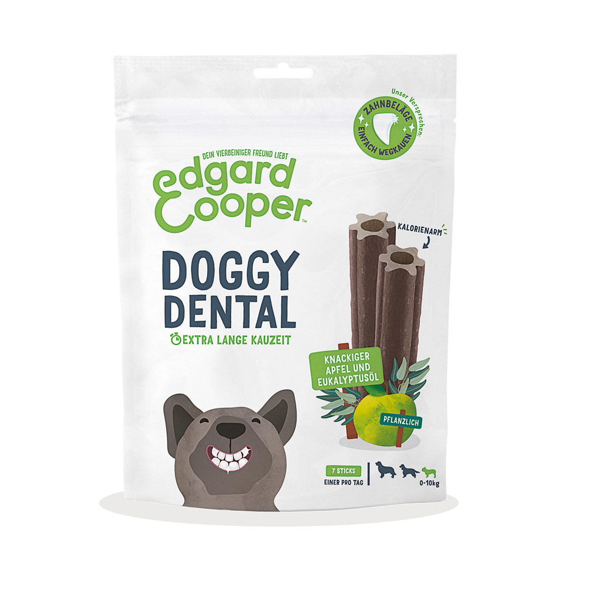 Edgard &amp; Cooper Doggy Dental jablko / eukalyptus, velikost S