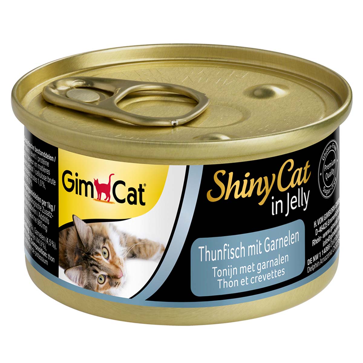 GimCat ShinyCat tuňák s krevetami, 6 x 70 g