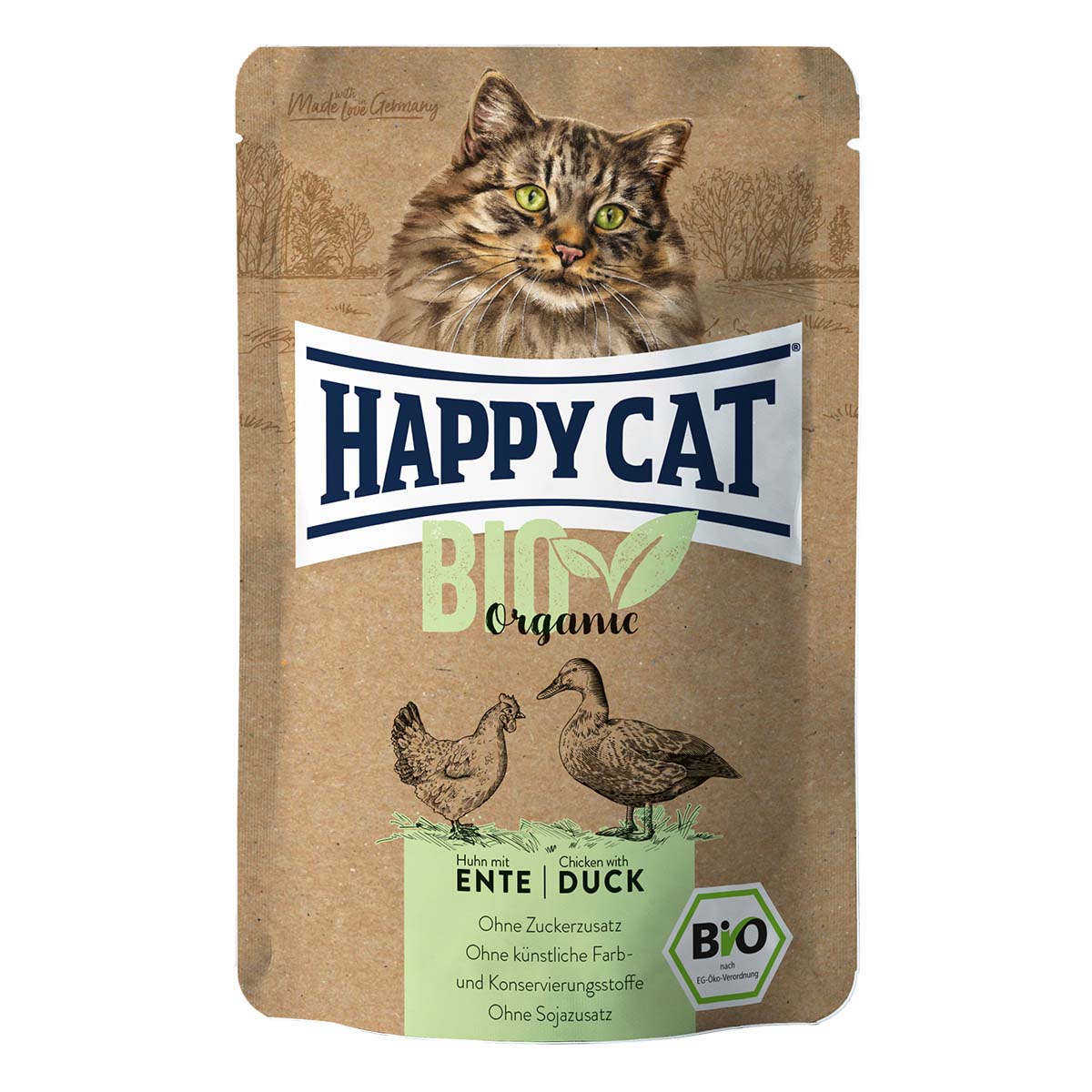 Happy Cat Bio Pouch kuře a kachna