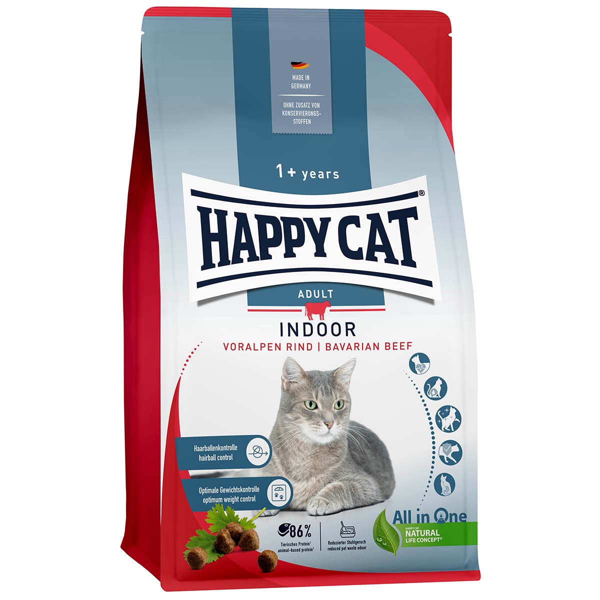 Happy Cat Indoor Adult hovězí z předhůří Alp