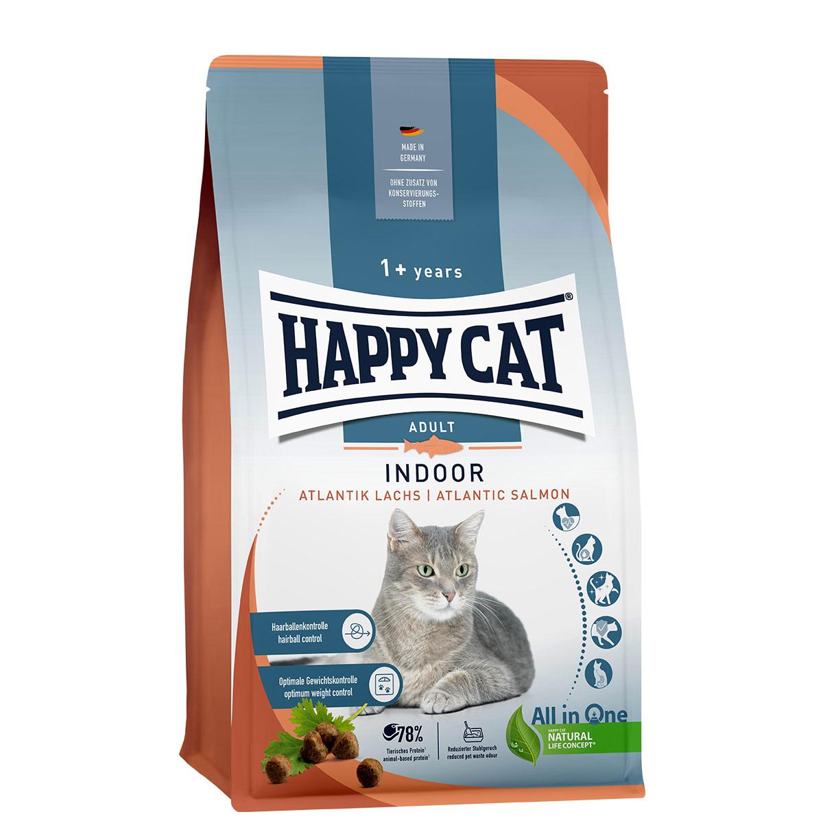 Happy Cat Indoor Adult atlantický losos