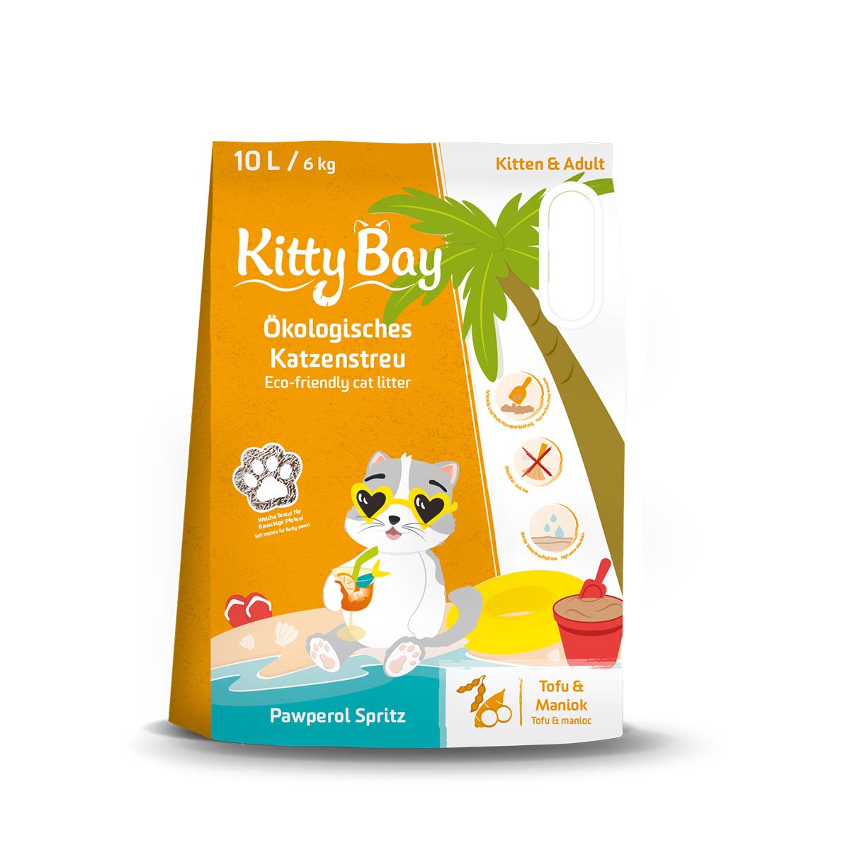 Kitty Bay Ekologické kočičí stelivo - Pawperol - Tofu a maniok 10L