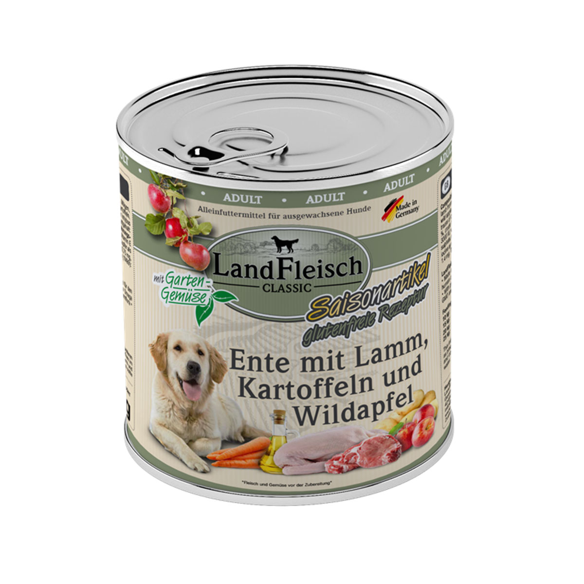 LandFleisch Dog Classic kachna s jehněčím masem a divokým jablkem