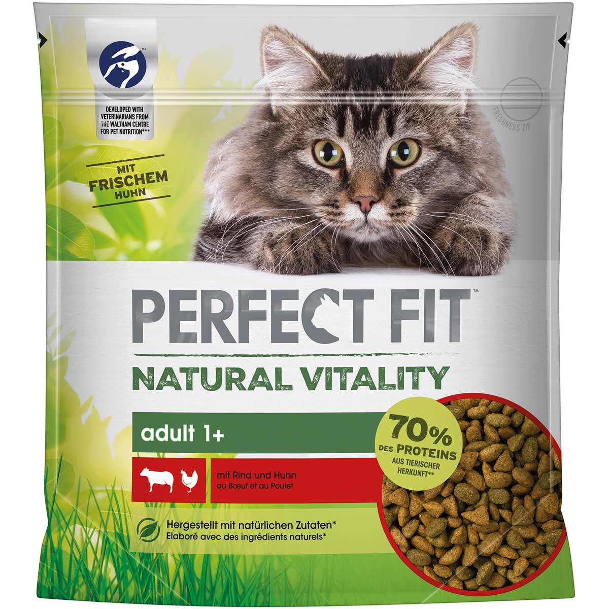 Krmivo pro kočky PERFECT FIT Natural Vitality Adult 1+ hovězí a kuře