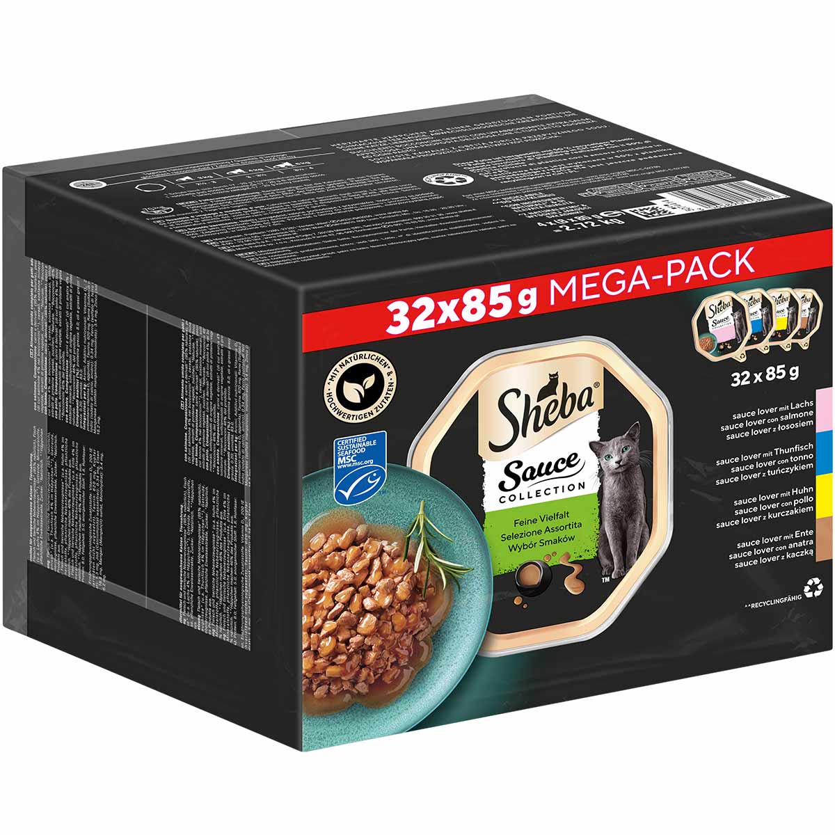 Sheba Multipack Sauce Collection Feine Vielfalt MSC 32 × 85 g