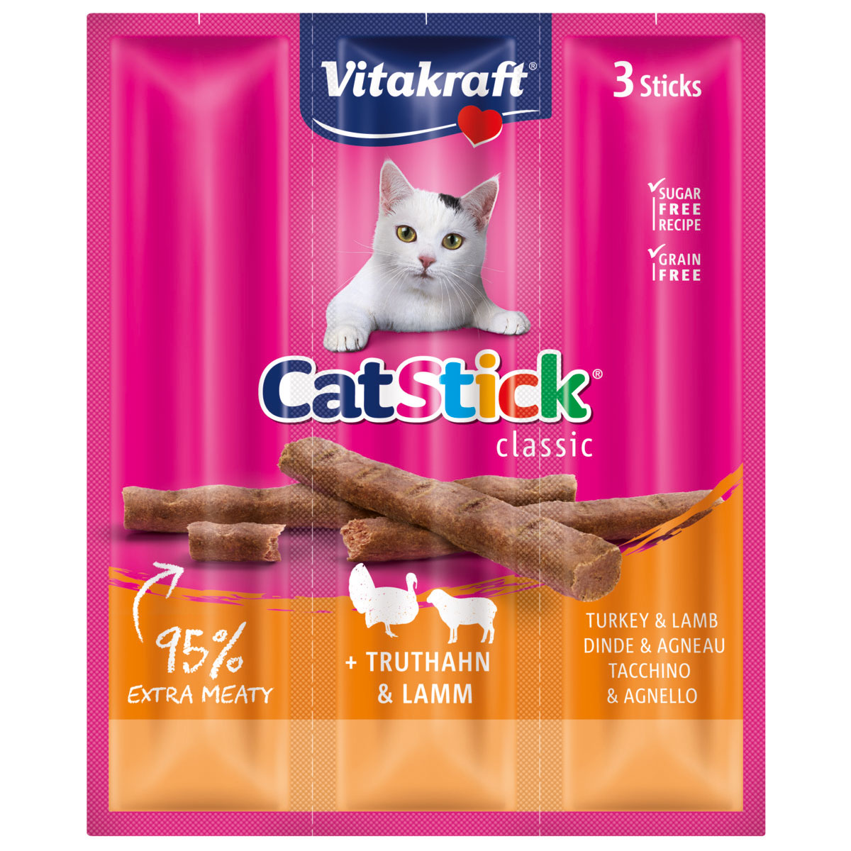 Vitakraft Cat tyčinka mini krocan a jehněčí