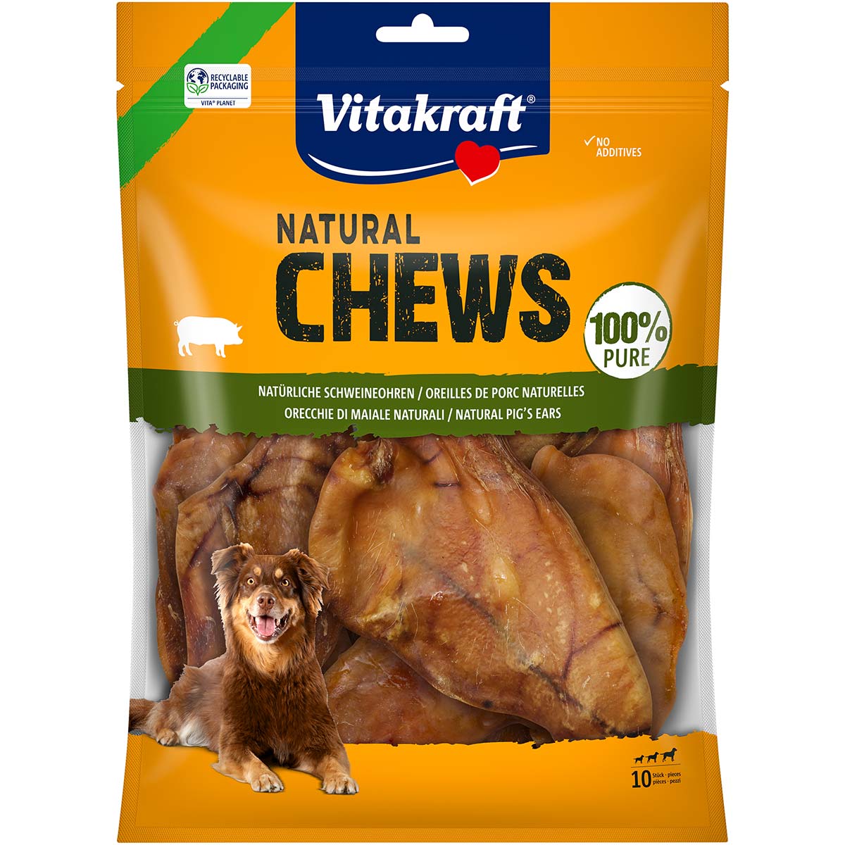 Vitakraft Chews pure prasečí uši, 10 kusů