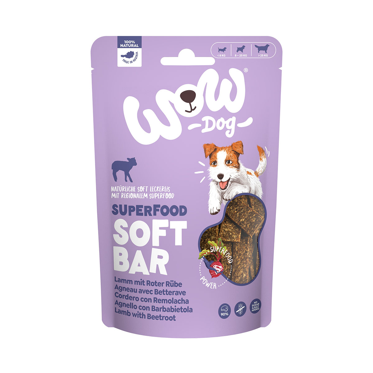 WOW SUPERFOOD Soft Bar jehněčí s červenou řepou 150 g