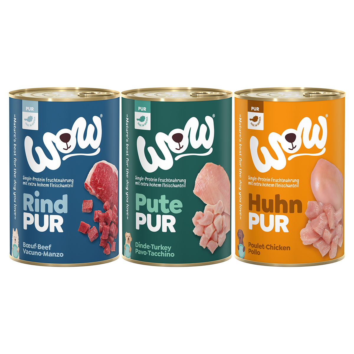 WOW Pur, 18× 400 g, variace chutí