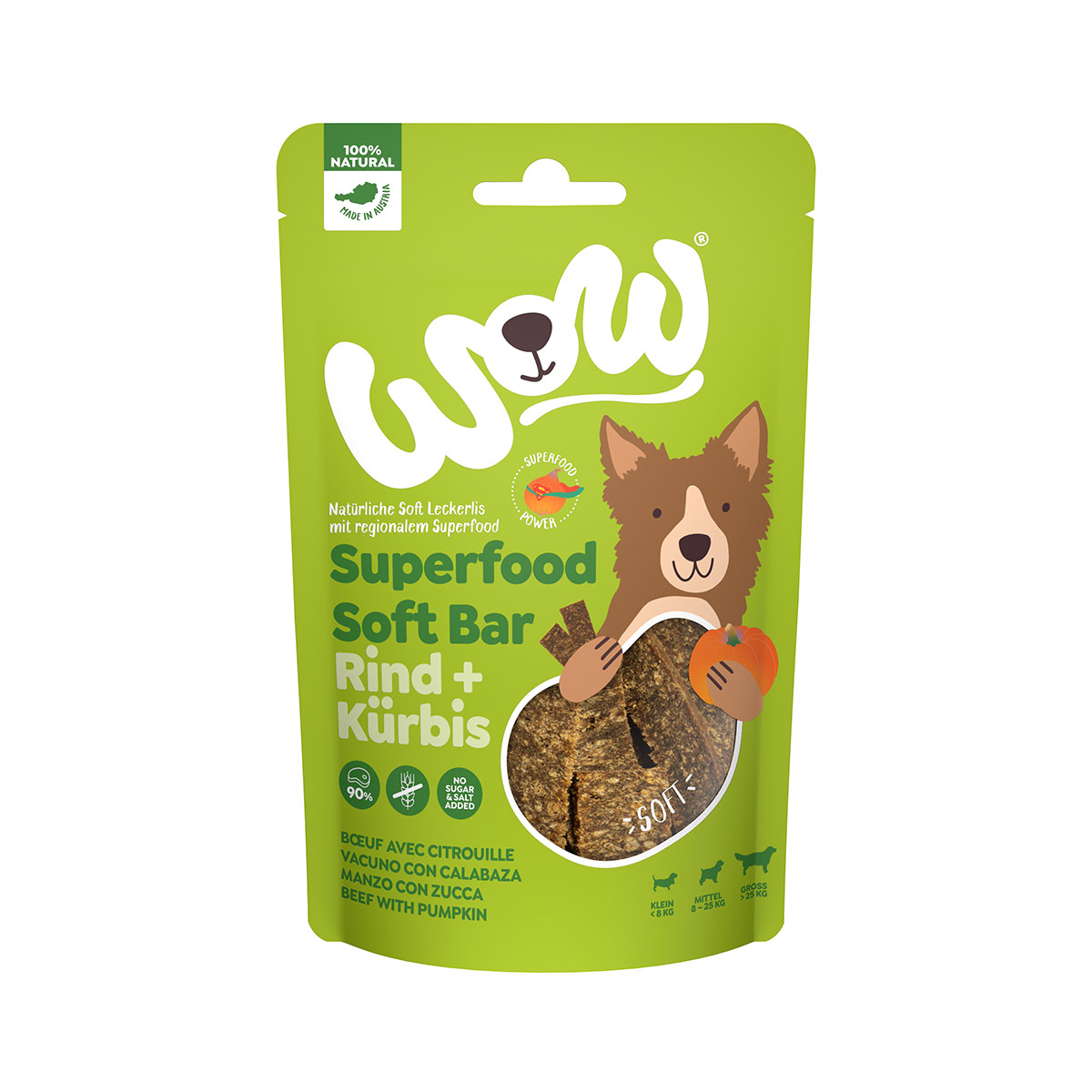 WOW SUPERFOOD Soft Bar hovězí maso s dýní 150 g