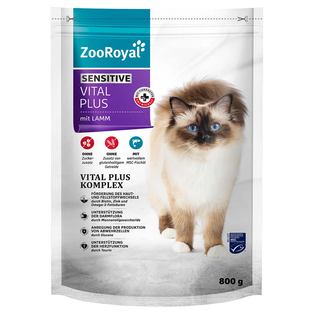 ZooRoyal Vital Plus Sensitive s jehněčím masem, 800 g