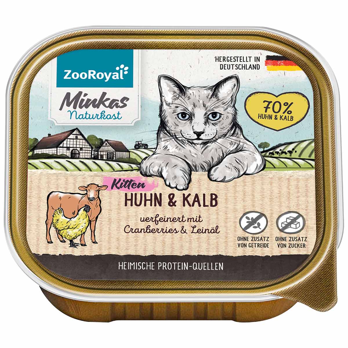 ZooRoyal Minkas Naturkost Kitten kuře a telecí maso s brusinkami
